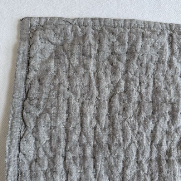 RH Restoration Hardware 100% Linen  Quilted Pillow Case Sham King Brown - Picture 2 of 5